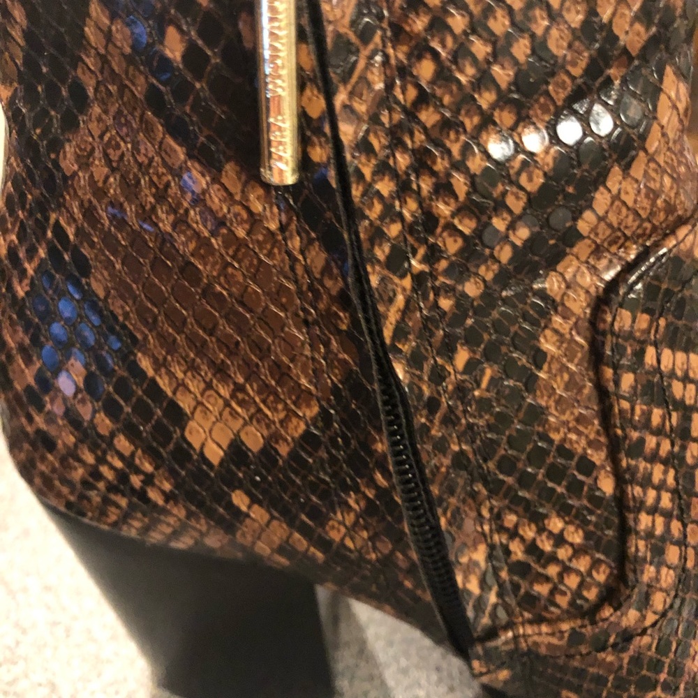 Zara Basic Collection Snake Skin Print Leather Bo… - image 8